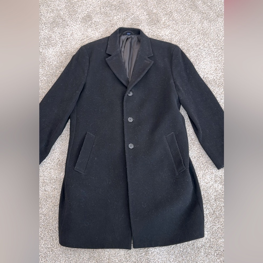 Men’s Hathaway Platinum Wool/Cashmere Long 
 Pea Coat